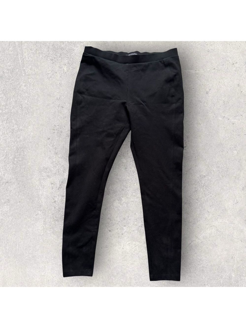 M&S Collection Black Pull-On Stretch Trousers Leggings Slim Fit Size 12